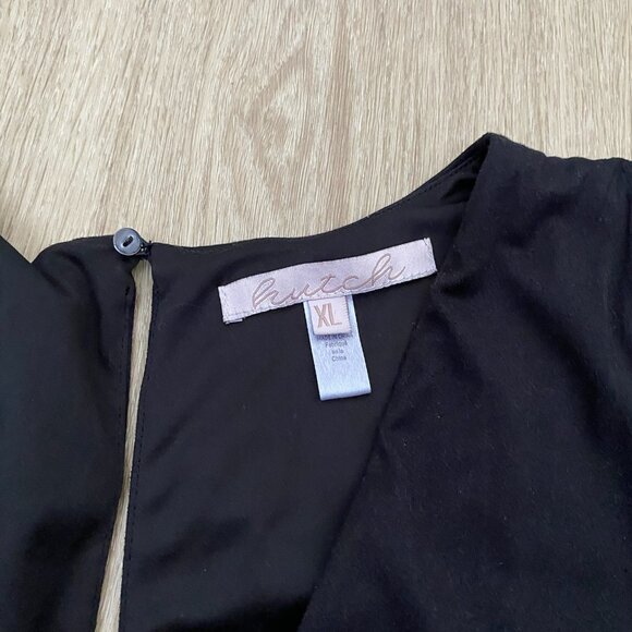 Anthropologie Hutch Jumpsuit Wide Leg Cropped Sleeveless Smocked Black Size XL - Picture 6 of 7